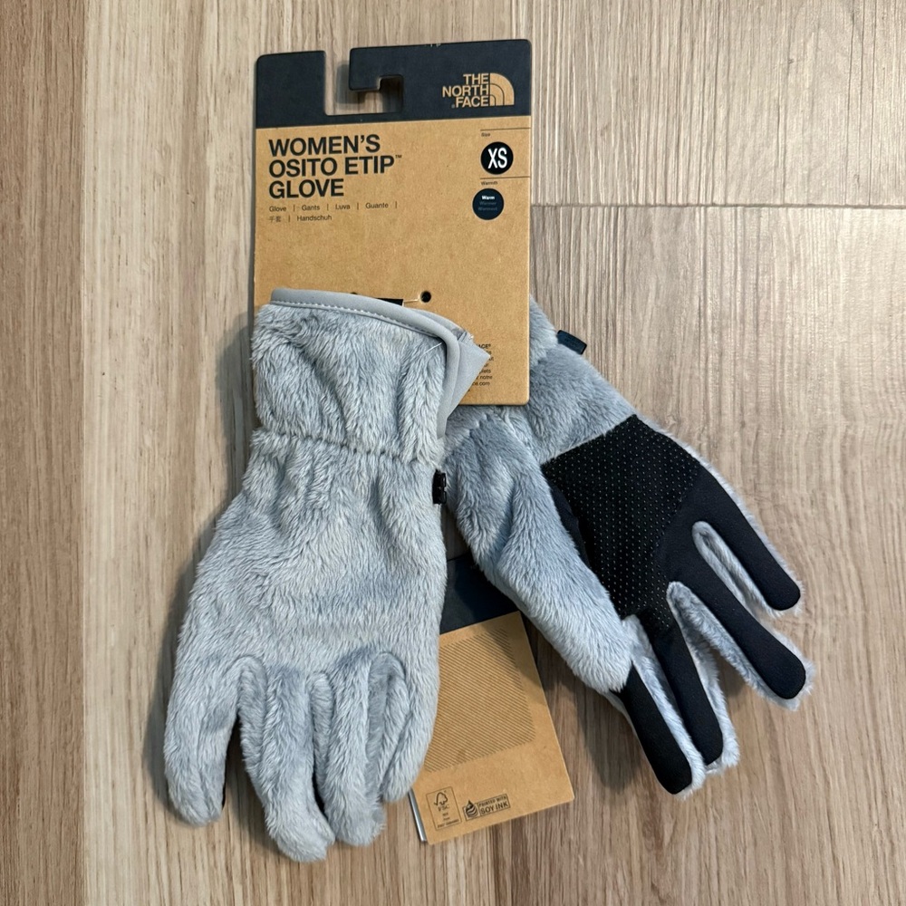 The North Face Osito Etip Glove Gray Women's Sz  XS NWT